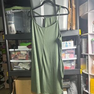 Chic Olive Green Mini Dress